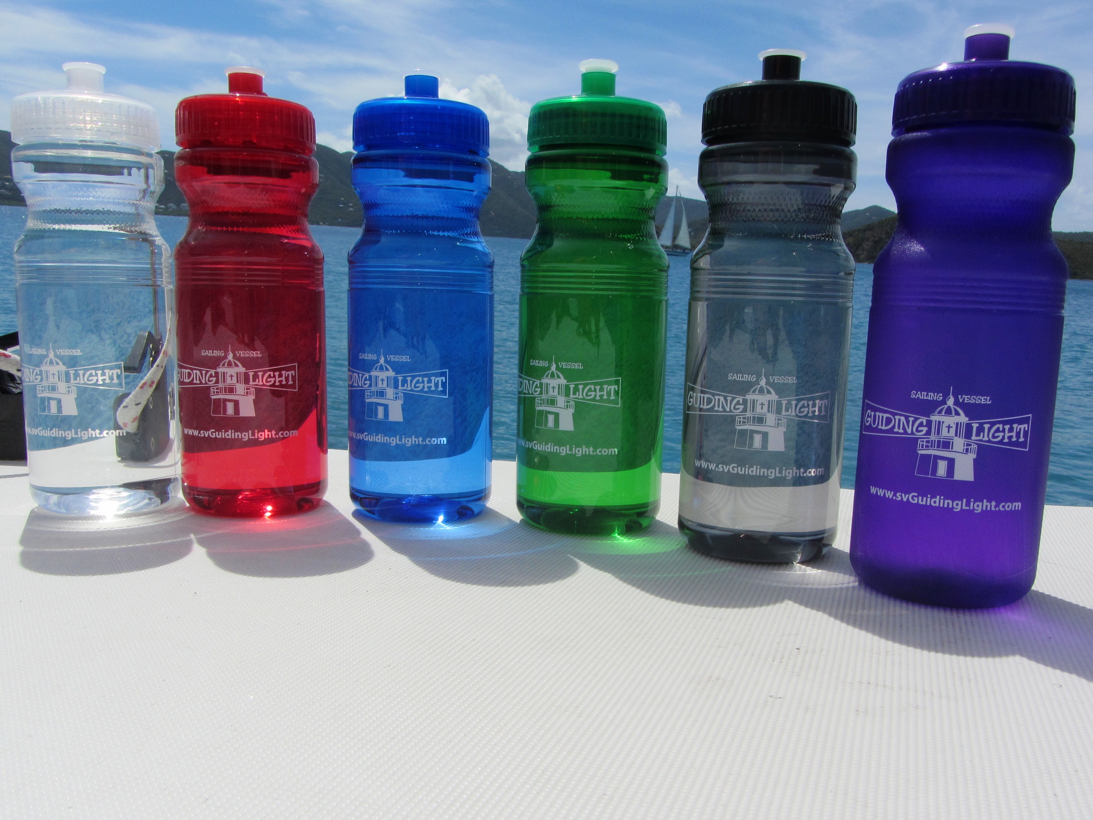 New water bottles on the Guiding Light