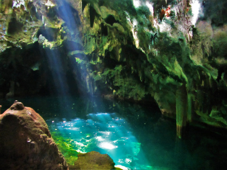 Check out the pond in the cave on Gaspar Island