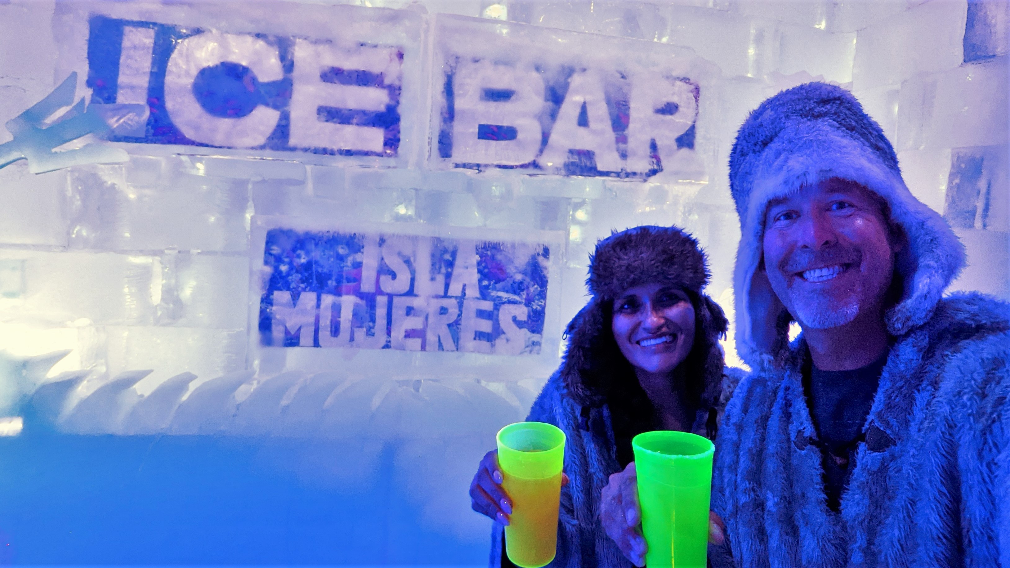 Lily gets drunk at the Ice Bar on Isla Mujeres